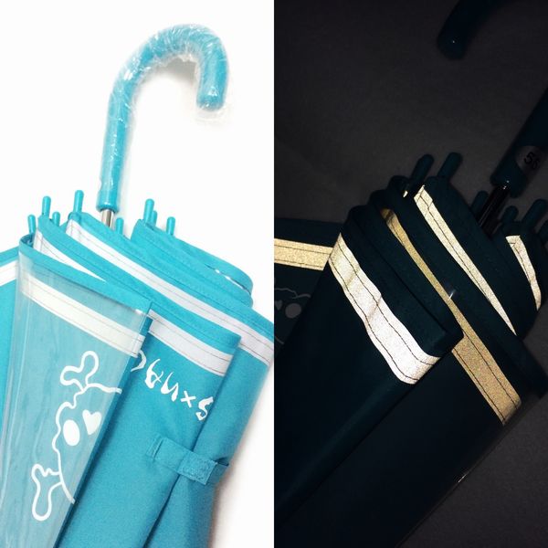 キッズ傘反射テープ付きTNS×NAGI【水色×Crossbones】