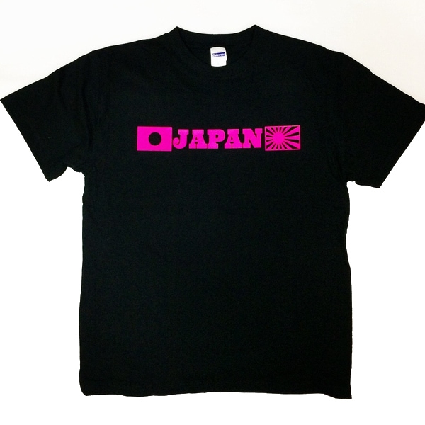 Tシャツ【JAPAN】黒×ネオンピンク