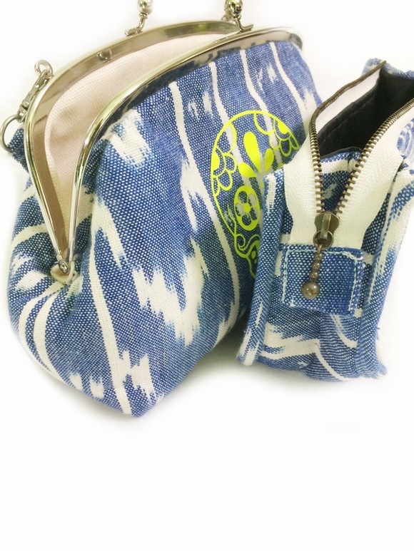 TNS×NAGIがまポーチセット【青×ネオンイエロー】