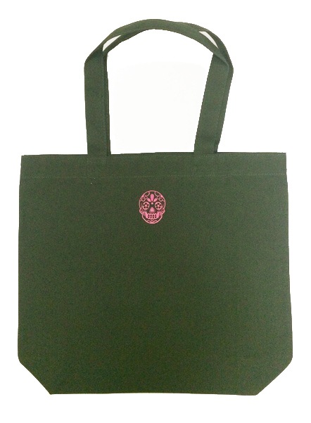 TNS×NAGI帆布トート【カーキ×ピンクSugar Skull】