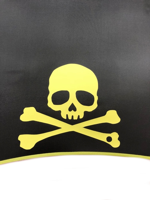 65cmジャンプ傘【黄色パイピング×ビッグスカル】