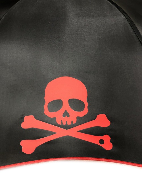 65cmジャンプ傘【赤パイピング×ビッグスカル】