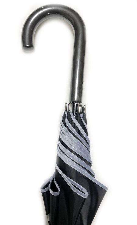 65cmジャンプ傘【グレーパイピング×ビッグスカル】