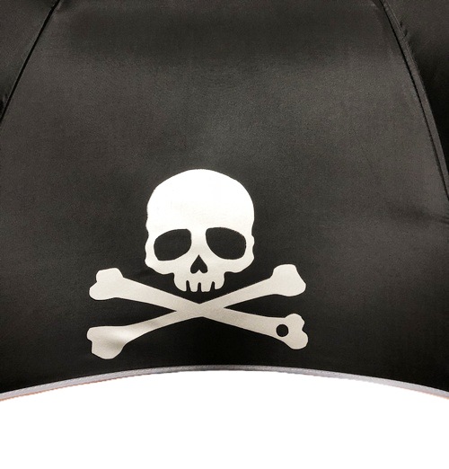 65cmジャンプ傘【グレーパイピング×ビッグスカル】