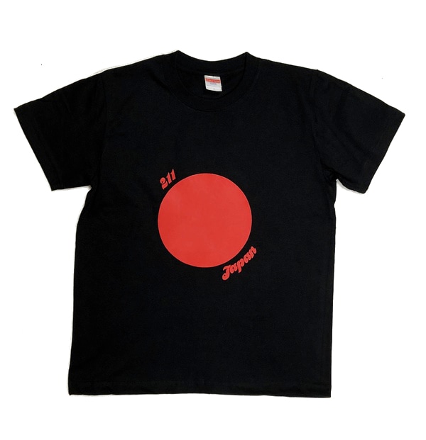 Tシャツ【211×日の丸】黒×赤