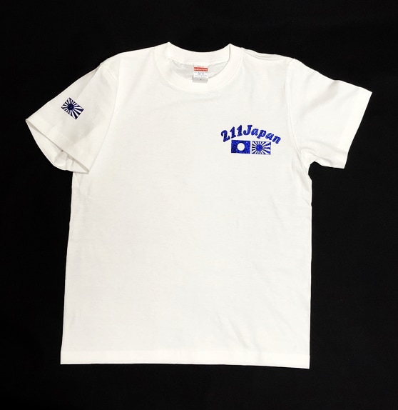 Tシャツ【211JAPAN】白×青紫ラメ