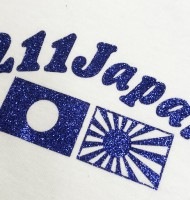 Tシャツ【211JAPAN】白×青紫ラメ