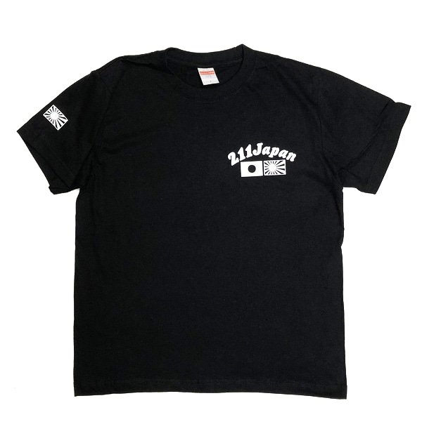 Tシャツ【211JAPAN】黒×白