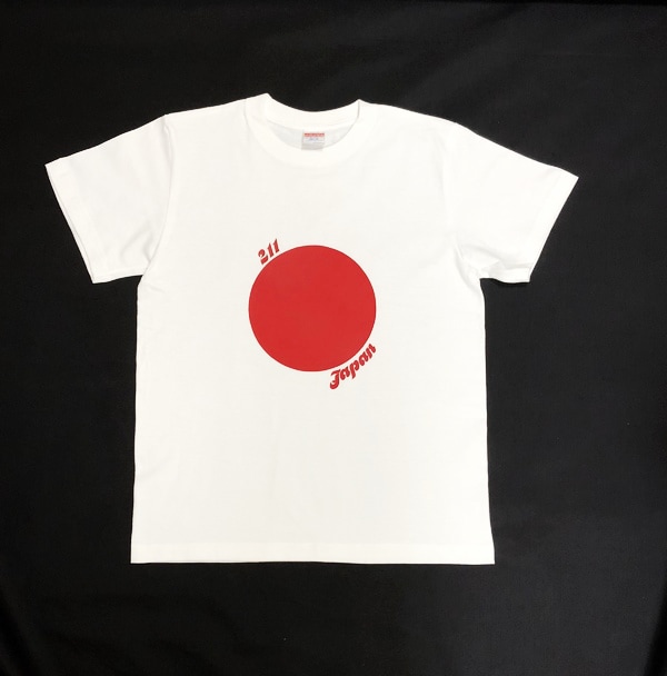 Tシャツ【211×日の丸】白×赤