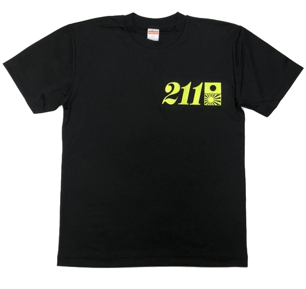 ドライTシャツ【211】黒×ネオンイエロー