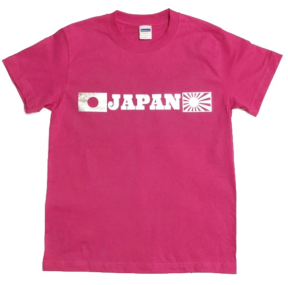 Tシャツ【JAPAN】ピンク×シルバー