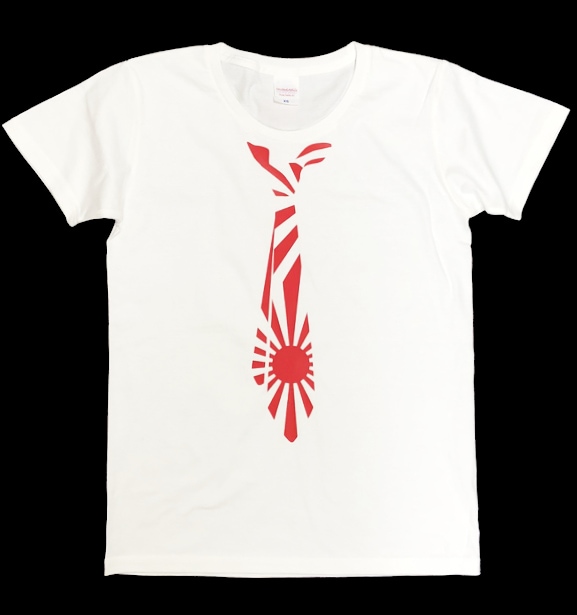 旭日旗ネクタイTシャツ【白×赤】