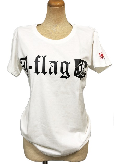 レディース【愛国バーJ-flag】Tシャツ白×黒