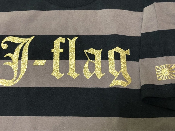 【愛国バーJ-flag】ボーダーシャツ黒×チャコール