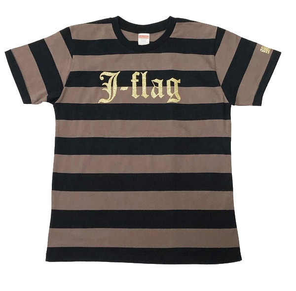 【愛国バーJ-flag】ボーダーシャツ黒×チャコール