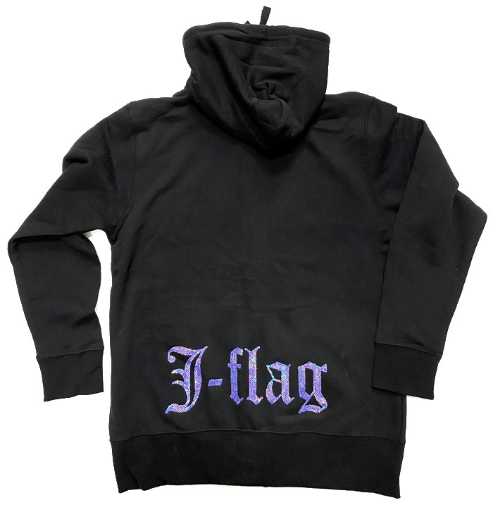 【愛国バーJ-flag】2020スパンコール刺繍パーカー【黒】
