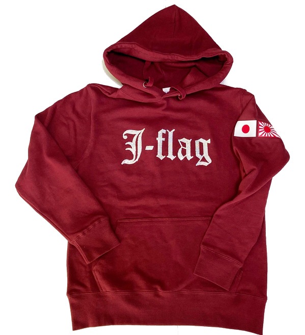 【愛国バーJ-flag】2020スパンコール刺繍パーカー【ワイン】