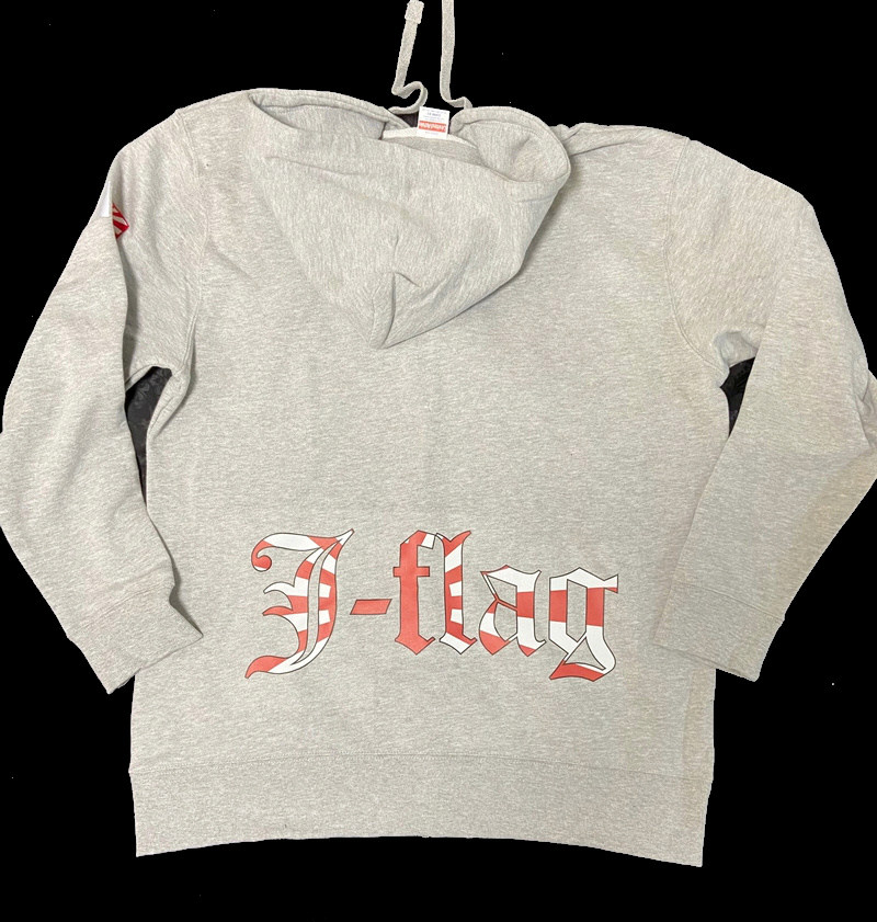 【愛国バーJ-flag】プリントパーカー【グレー】XXL