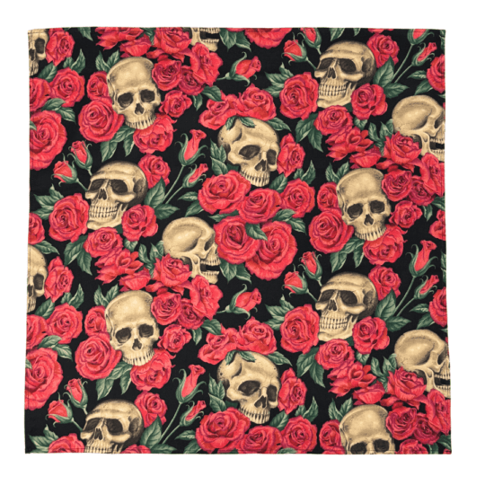 和柄骸骨バンダナ【紺】