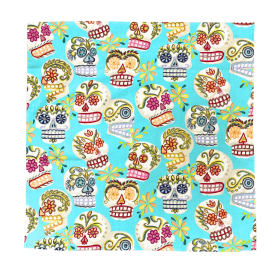 スカルバンダナ【Calaveras×turquoise】