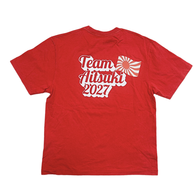 【TEAM AITSUKI-2027】ヴィンテージ風Tシャツ赤