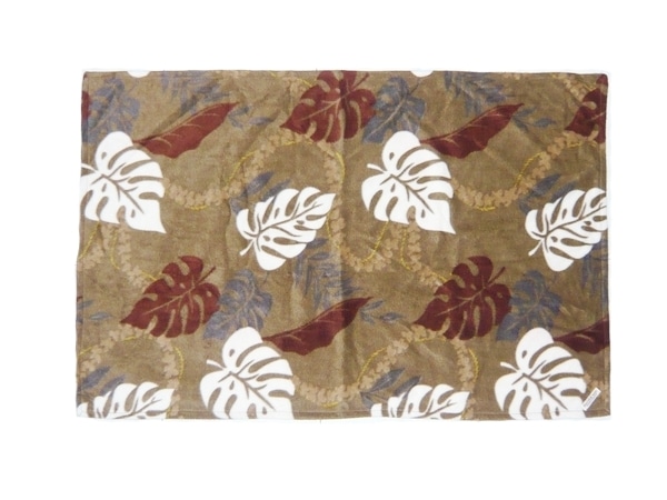 フリースブランケットS【モンステラ×ブラウン】