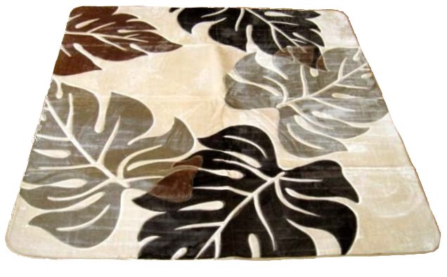 ホットカーペットカバー【モンステラ/ベージュ】