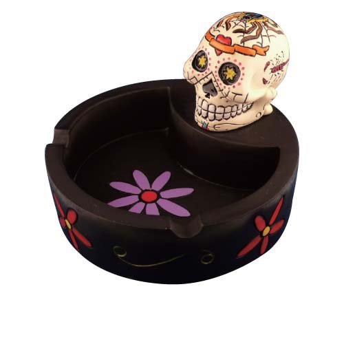 シュガースカルラウンドトレイ【ホワイト×スパイダー】