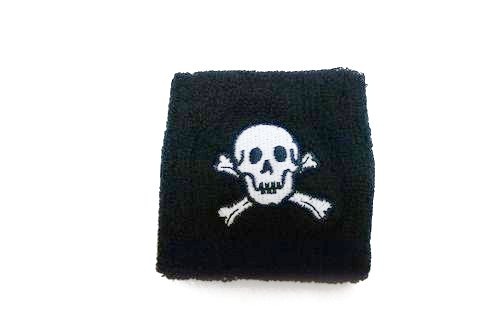 リストバンド【スカルクロスボーン×黒】