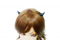 デビル風ミニヘアクリップ【黒】|