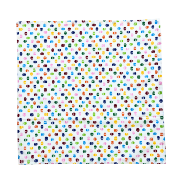 スカルバンダナ【ドットスカル白】