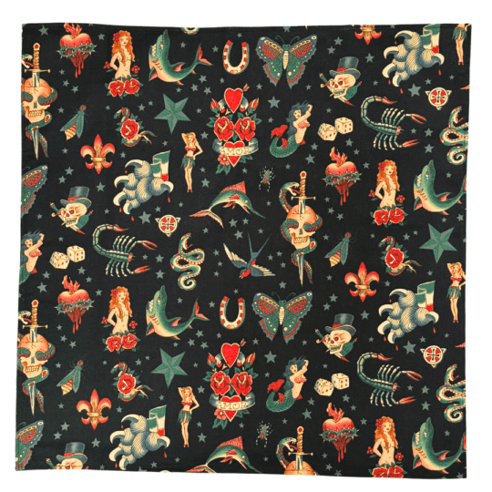 バンダナ【Tattoo/BK】