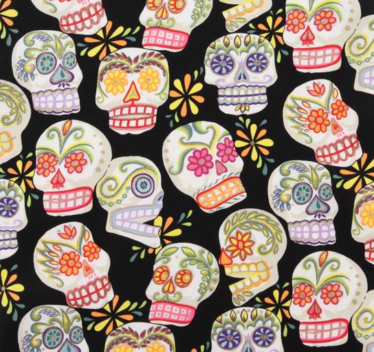 生地アレキサンダーヘンリー【Calaveras/ブラック】