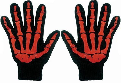 【ホネ軍手】赤×黒