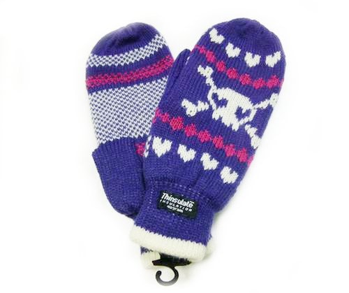 ジャガードミトン【スカル×パープル】