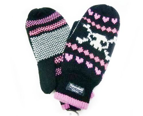 ジャガードミトン【スカル×ブラック】