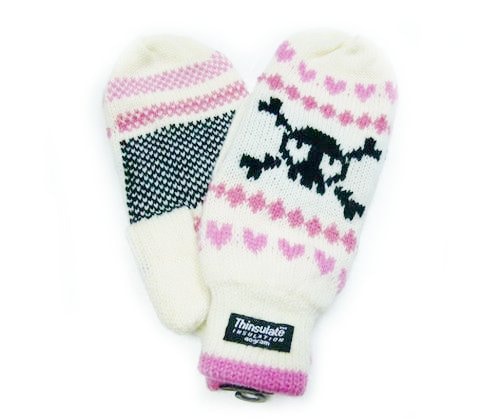 ジャガードミトン【スカル×ホワイト】