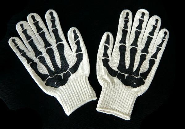 ホネ軍手【オフ白×黒】