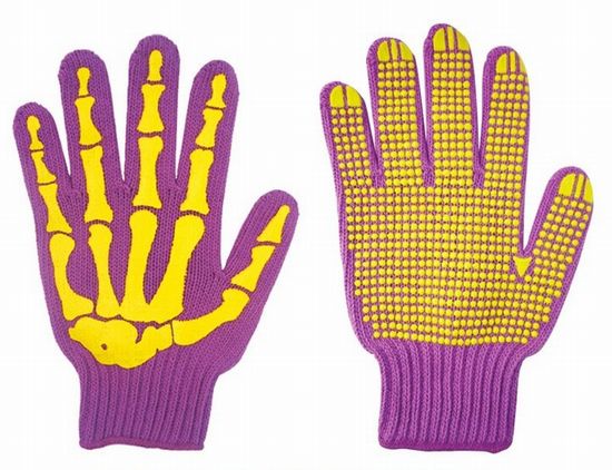 ホネ軍手【紫/黄色】