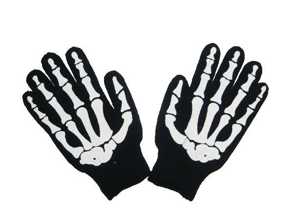 ホネ軍手【白×黒】