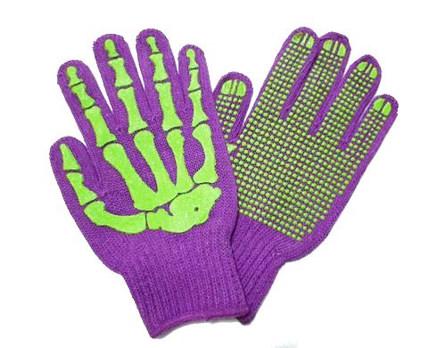 ホネ軍手【紫×緑】