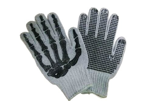 ホネ軍手【グレー×黒】