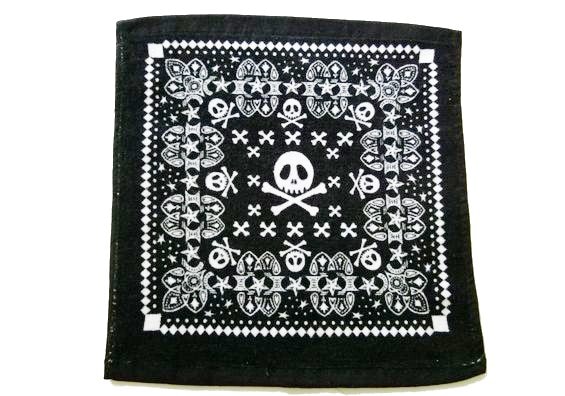 No,11 DAMNGOOD!! コットタオル スカル柄 ハンドタオル【バンダナスカル】