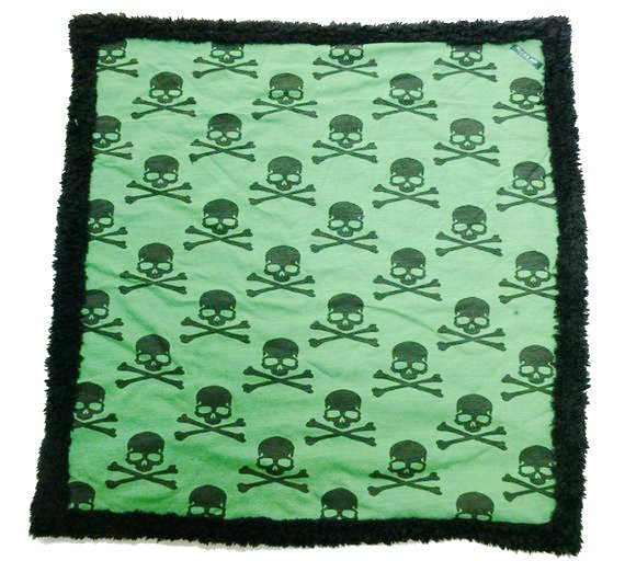 プードルファースカルブランケット【グリーン×ブラック】