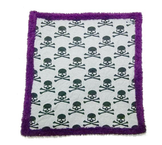 プードルファースカルブランケット【グレー×パープル】