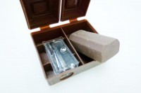 シャープナー＆消しゴム【チョコレート】|文具系