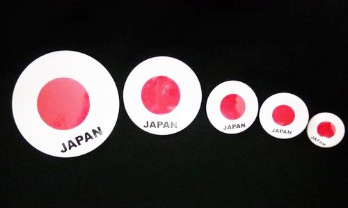 国旗缶バッジ【JAPAN】5サイズ