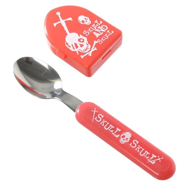 キャップ付きスプーン【スカルDANGER】赤