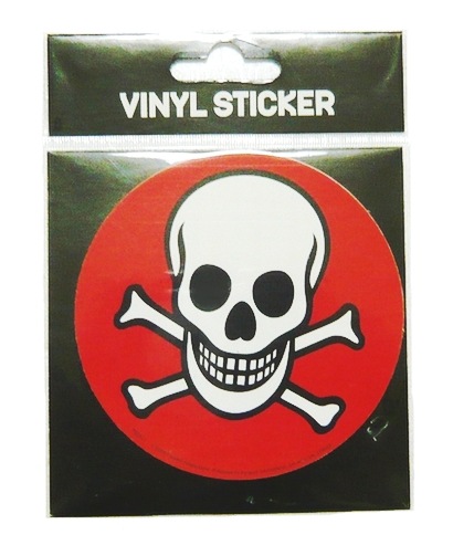 スカルステッカー赤