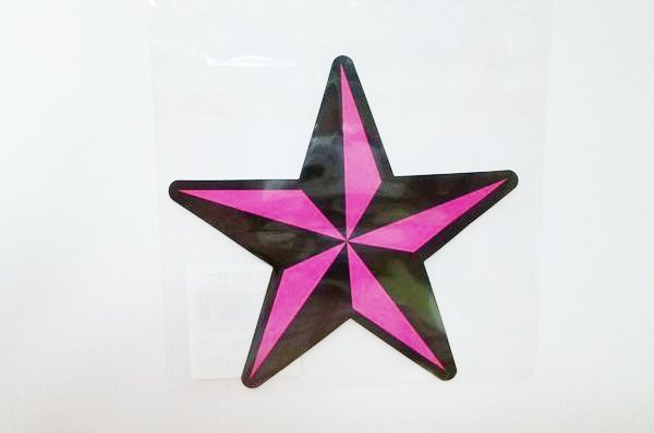 ダイカットステッカー【ノーティカルスター黒×ピンク】